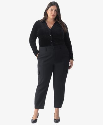 Sanctuary - Women's Textured Velvet Fold-Collar Blouse
