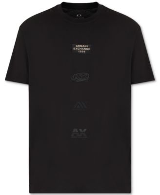A|X Armani Exchange - Men's Classic Fit Short Sleeve Stacked Logo Graphic T-Shirt