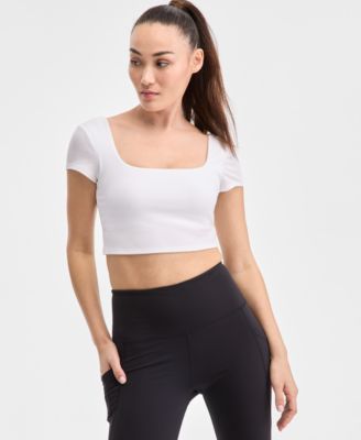 ID Ideology - Women's Soft Rib Short-Sleeve Crop Top