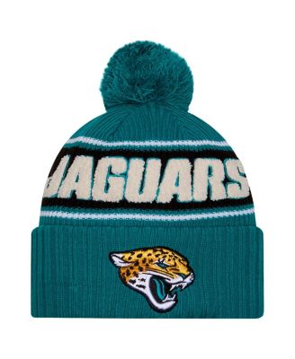 New Era - Men's Teal Jacksonville Jaguars 2024 Sideline Cuffed Knit Hat with Pom