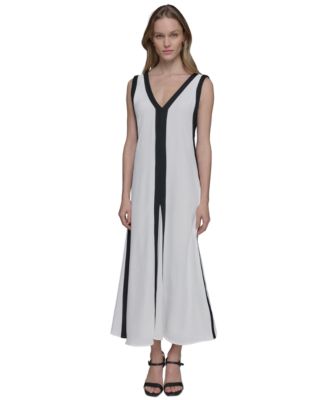 KARL LAGERFELD PARIS - Women's V-Neck Sleeveless Dress