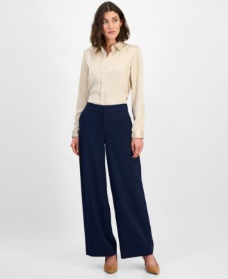 Tahari ASL - Women's Mid-Rise Wide-Leg Pants