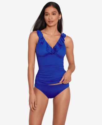 Lauren Ralph Lauren - Beach Club Solid Ruffle Underwire Tankini Top
