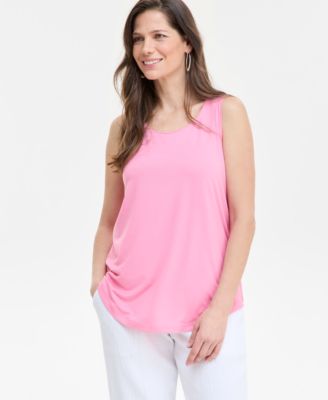 JM Collection - Women's Solid Scoop-Neck Tank Top
