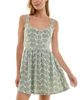 Trixxi - Juniors' Tie-Back Eyelet Fit & Flare Dress