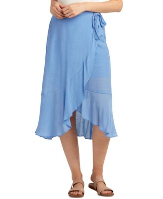 BCX - Juniors' Faux-Wrap Ruffled High-Low Tulip Skirt