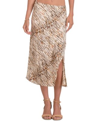 Elan - Women's Sahara Printed Pull-On Midi Skirt
