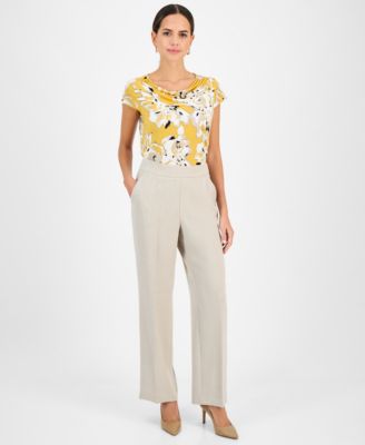 Kasper - Women's Pull-On Mid-Rise Crepe Pants