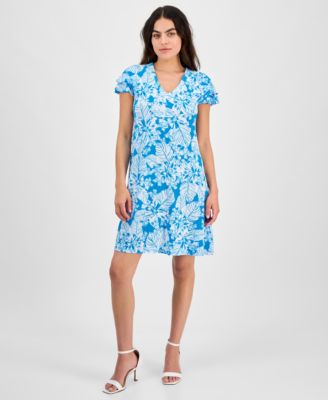 AK Anne Klein - Petite Flutter-Sleeve Sheath Dress