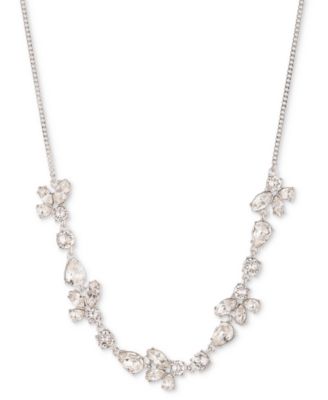Givenchy - Silver-Tone Mixed Crystal Statement Necklace, 16" + 3" extender