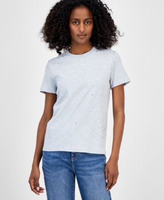 I.N.C. International Concepts - Women's Cotton Embellished T-Shirt