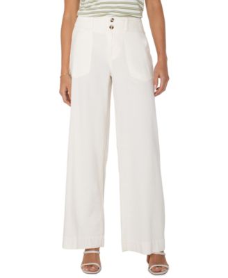 Liverpool Los Angeles - Petite Hannah Utility-Detail Flare-Leg Pants