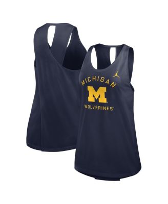 Jordan - Women's Navy Michigan Wolverines Primetime Open Back Tank Top