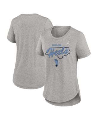 Jordan - Women's Heather Gray North Carolina Tar Heels Local Campus Location Mantra Tri-Blend T-Shirt
