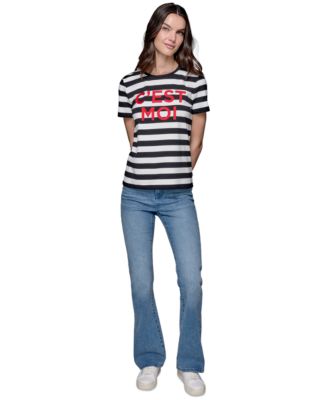 KARL LAGERFELD PARIS - Petite C'est Moi Striped T-Shirt