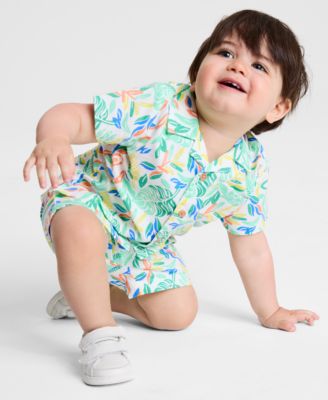 First Impressions - Baby Boys Tropical-Print Shirt & Shorts, 2 Piece Set