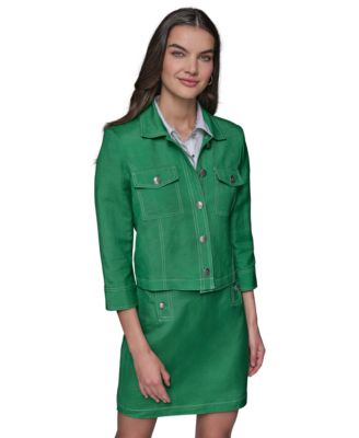 KARL LAGERFELD PARIS - Women's Relaxed 3/4-Sleeve Jacket