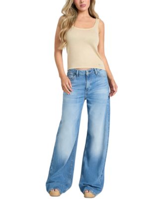 GUESS - Women's Bellflower High Rise Wide-Leg Jeans