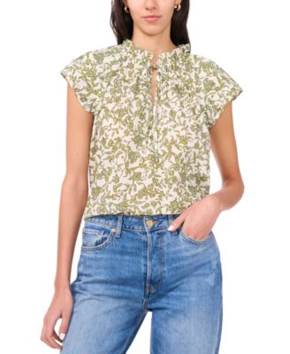 Parker - Women's The Rowan Printed Cotton Ruffled Top