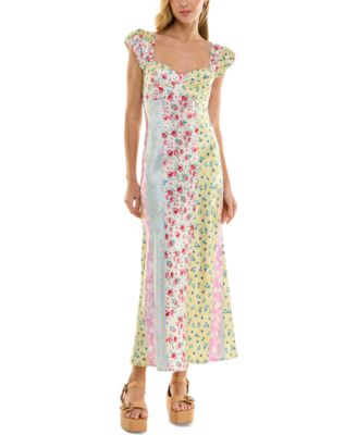 BEAUTY & GRACE - Juniors' Multi-Print Midi Dress