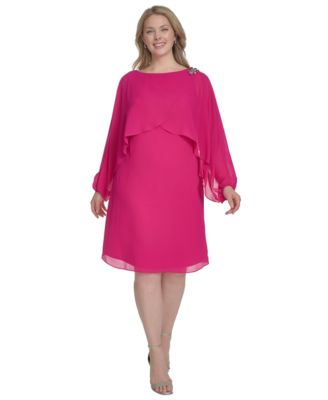 Jessica Howard - Plus Size Embellished Capelet Dress