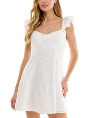 SENI & CADE - Juniors' Fit & Flare Eyelet Dress