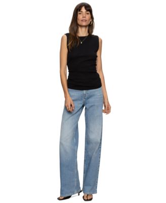 Sanctuary - Women's Ribbed Ruched Sleeveless Tank
