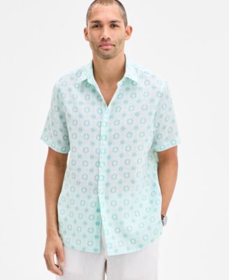 Club Room - Men's Marks Medallion Linen Shirt