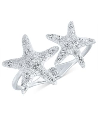 I.N.C. International Concepts - Silver-Tone Crystal Starfish Cuff Bracelet