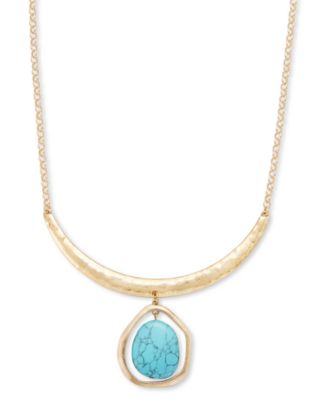 Style & Co - Gold-Tone Stone Orbital Statement Necklace, 18" + 3" extender