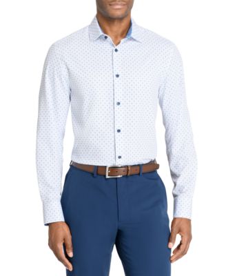 ConStruct - Men's Slim Fit Micro Geo 4-Way Stretch Performance Dress Shirt