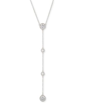 Lauren Ralph Lauren - Sterling Silver Cubic Zirconia Lariat Necklace, 16" + 3" extender