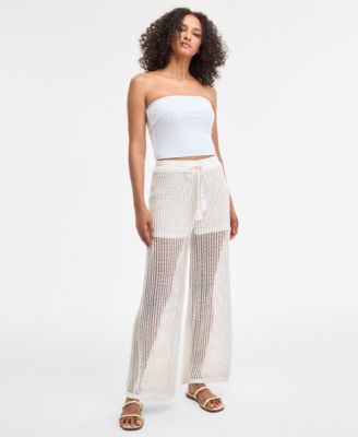 Bar III - Women's High Rise Crochet Pants, Exclusively at Macy's