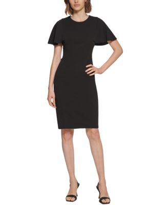 Calvin Klein - Women's Flutter-Sleeve Sheath Dress
