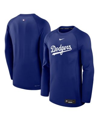 Nike - Men's Royal Los Angeles Dodgers Authentic Collection Game Time Raglan Performance Long Sleeve T-Shirt