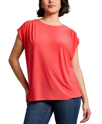 Jones New York - Women's Extended-Shoulder Crewneck Top