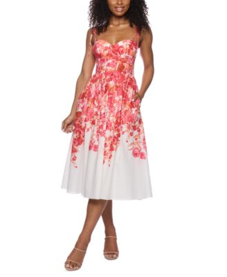 Alex & Sophia - Juniors' Floral-Print Bustier Dress
