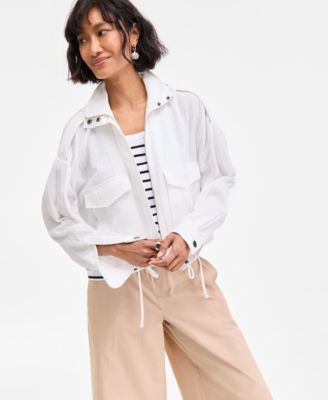 On 34th - Women's Cotton Gauze Cropped Jacket