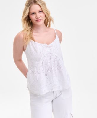 On 34th - Women's Eyelet Scalloped-Trim Tank