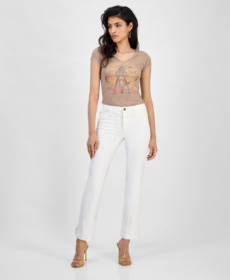 GUESS - Women's Slim-Leg Side-Slit Audrey Jeans