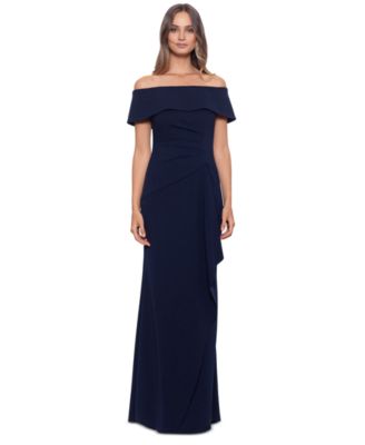 XSCAPE - Off-The-Shoulder Scuba-Crepe Gown