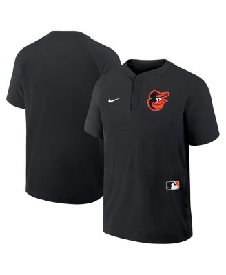 Nike - Men's Black Baltimore Orioles Authentic Collection Raglan Short Sleeve Windshirt