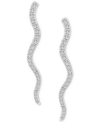 Wrapped in Love - Diamond Wavy Drop Earrings (1 ct. t.w.) in 14k White Gold