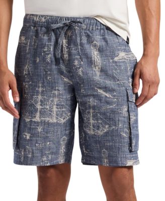 Buffalo David Bitton - Men's Relaxed-Fit Halten Nautical Graphic Cargo Shorts