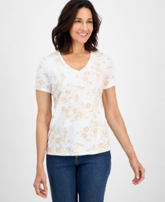 Style & Co - Women's Floral-Print V-Neck Top, Exclusively at Macy's