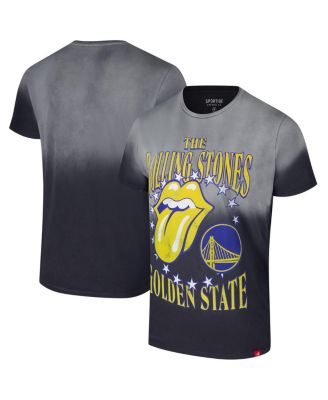 Sportiqe - Men's and Women's Gray Rolling Stones x Golden State Warriors Bingham Collab T-Shirt