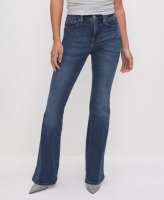 Good American - Petite Good Mid-Rise Flare-Leg Jeans