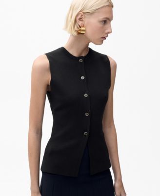 MANGO - Women's Fine-Knit Buttoned Vest