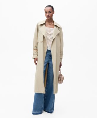 MANGO - Women's Belted Cotton Trench Coat