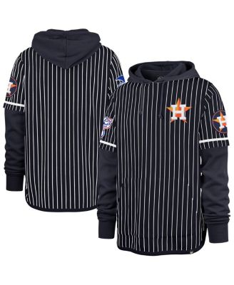 '47 Brand - 47 Brand Men's Navy Houston Astros Pinstripe Double Header Pullover Hoodie